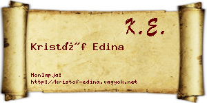 Kristóf Edina névjegykártya