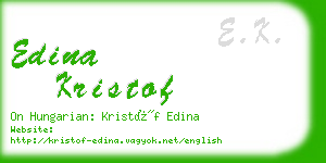 edina kristof business card